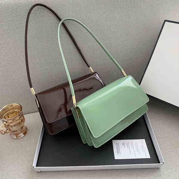 evening bags patent pu leather underarm fashion women solid color shoulder female small flap shopping handbags 220630
evening bags patent pu leather underarm fashion women solid color shoulder female small flap shopping handbags 220630