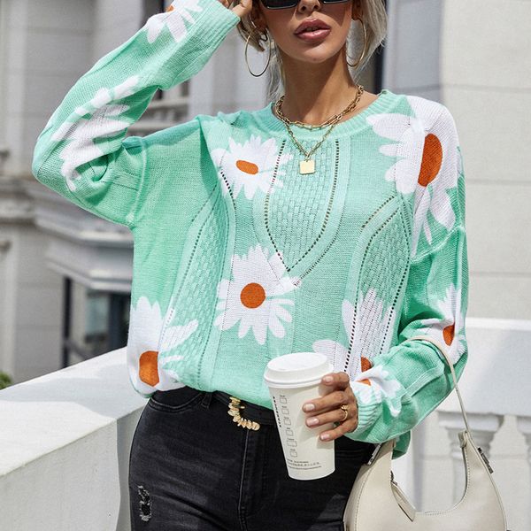 2022 europe and america autumn winter new women print knitted sweaters fashion o neck loose pullover knitwear casual clothes, White;black
2022 europe and america autumn winter new women print knitted sweaters fashion o neck loose pullover knitwear casual clothes, White;black