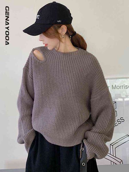 genayooa streetwear knit sweater for women casual long sleeve hollow out pullover women elega t220824, White;black
genayooa streetwear knit sweater for women casual long sleeve hollow out pullover women elega t220824, White;black