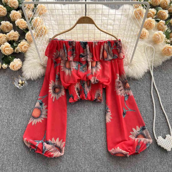 women's t-shirt korean style lantern sleeve foreign style age reducing floral shirt women's design sense ruffle edge short small v, White
women's t-shirt korean style lantern sleeve foreign style age reducing floral shirt women's design sense ruffle edge short small v, White