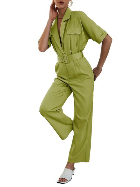 sollinarry flap detail lapel neck dolman sleeve belted shirt jumpsuit j40q#, Black;white
sollinarry flap detail lapel neck dolman sleeve belted shirt jumpsuit j40q#, Black;white