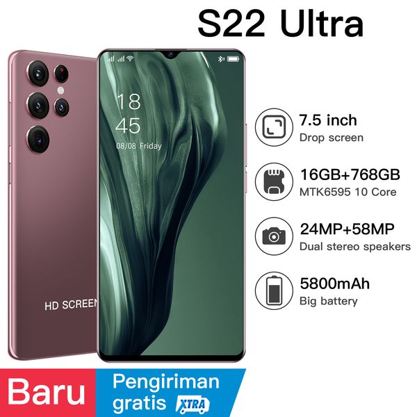 global version new s22 ultra smartphone 7.5 inch 16gb+768gb 5800mah 5g network unlock smart phone mobile phones
global version new s22 ultra smartphone 7.5 inch 16gb+768gb 5800mah 5g network unlock smart phone mobile phones