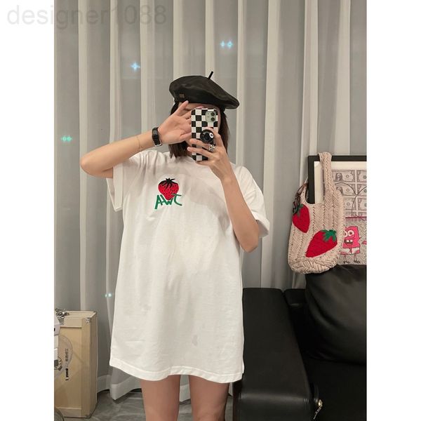 women's t-shirt designer 22ssjw embroidered strawberry tee this super sweet, soft and waxy melts the girl's heart in t minutes 6oq, White
women's t-shirt designer 22ssjw embroidered strawberry tee this super sweet, soft and waxy melts the girl's heart in t minutes 6oq, White
