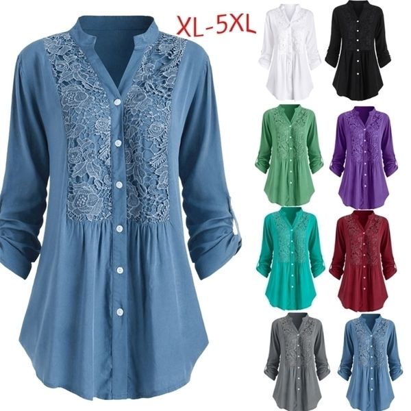 wipalo plus size lace het roll up sleeve shirt vneck long shirt lace women solid casual blouse official ladies tunic y200422, White
wipalo plus size lace het roll up sleeve shirt vneck long shirt lace women solid casual blouse official ladies tunic y200422, White