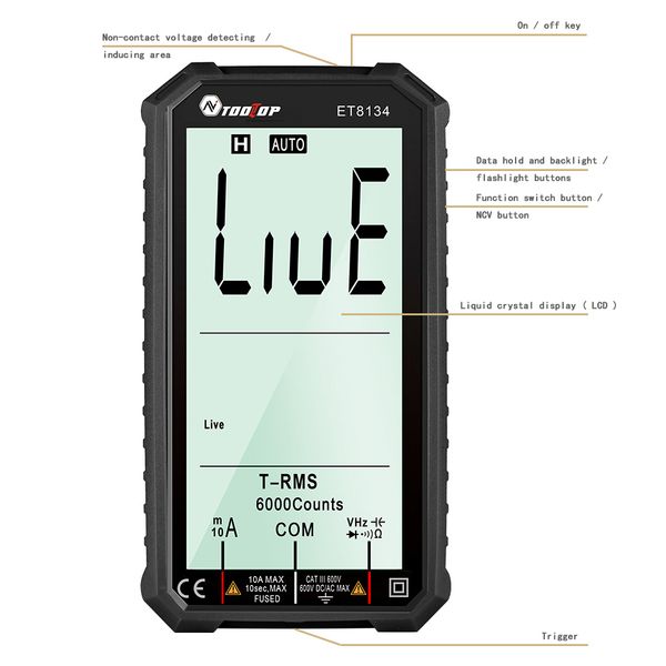 et8134 digital multimeter 4.7 inch lcd screen ture rms ac dc ncv smart multimetro tester ohm capacitance hz voltage multimeter
et8134 digital multimeter 4.7 inch lcd screen ture rms ac dc ncv smart multimetro tester ohm capacitance hz voltage multimeter