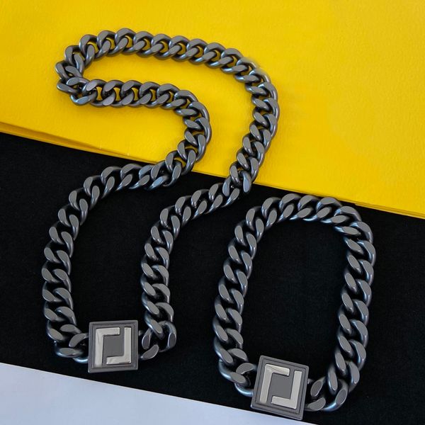 fashion non-fading chain steel woman necklace bracelect jewelry set with the correct letters f as gift, Silver
fashion non-fading chain steel woman necklace bracelect jewelry set with the correct letters f as gift, Silver