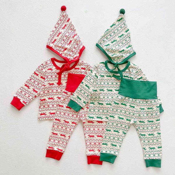 christmas cotton cartoon printing toddler baby girl boys pajamas set t-shirtpantshat newborn baby girl boys clothes suit l220715, Blue;red
christmas cotton cartoon printing toddler baby girl boys pajamas set t-shirtpantshat newborn baby girl boys clothes suit l220715, Blue;red