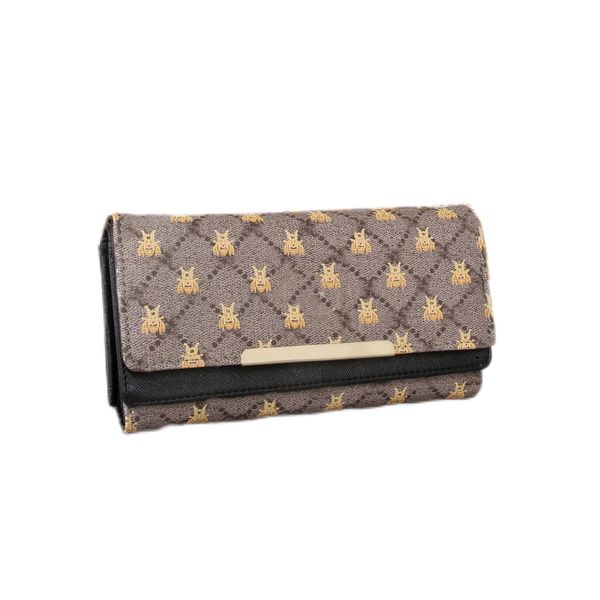 luxury designer mens womens clutch leather wallet card holders bags metal ladies embroidery bee hasp credit cards coin purse button handbag, Brown;gray
luxury designer mens womens clutch leather wallet card holders bags metal ladies embroidery bee hasp credit cards coin purse button handbag, Brown;gray