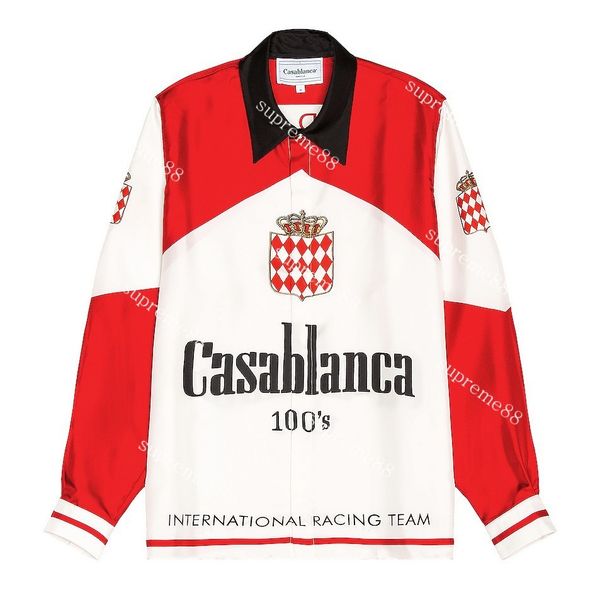 casablanca 100s printed silk twill shirt long sleeves men designer shirts, White;black
casablanca 100s printed silk twill shirt long sleeves men designer shirts, White;black