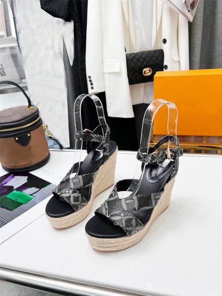 designer luxury womens grey encre colored canvas espadrille wedge sandals shoes flip flops with box, Black
designer luxury womens grey encre colored canvas espadrille wedge sandals shoes flip flops with box, Black