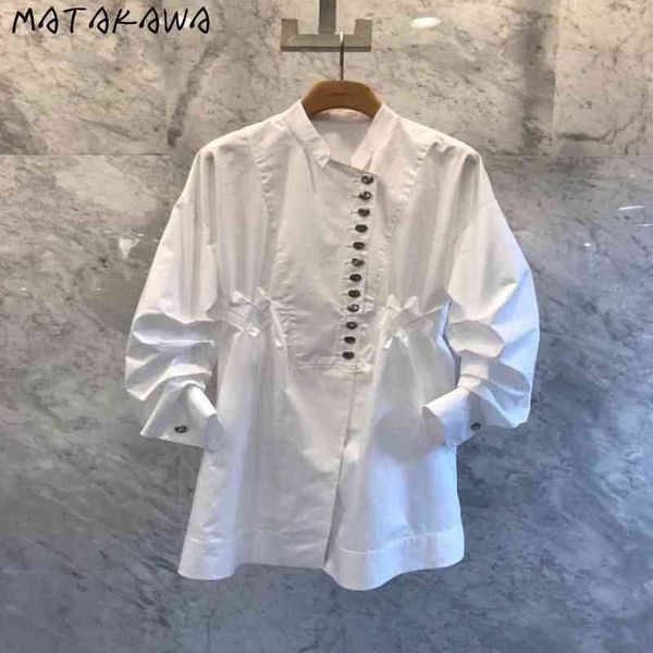 korean fashion women blouses spring pile up sleeves shirts slim waist long blusas turndown collar simple 210506, White
korean fashion women blouses spring pile up sleeves shirts slim waist long blusas turndown collar simple 210506, White