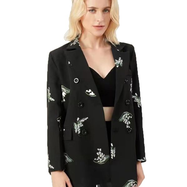 t089 tide brand high-quality retro fashion designer butterfly embroidery series suit jacket double-breasted slim plus size women's clot, White;black
t089 tide brand high-quality retro fashion designer butterfly embroidery series suit jacket double-breasted slim plus size women's clot, White;black