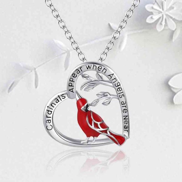 new cardinal love bird pendant fashion personalized heart-shaped oil dripping necklace, Silver
new cardinal love bird pendant fashion personalized heart-shaped oil dripping necklace, Silver