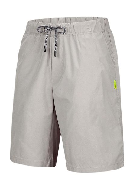 men solid pocket patched drawstring waist shorts 20ms#, White;black