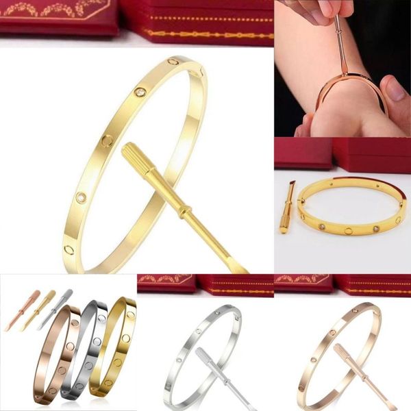 love 18k gold bracelet bangles steel titanium screw screwdriver designer bracelets for men women 4cz slip-on style bracelet jewelry with vel, Golden;silver
love 18k gold bracelet bangles steel titanium screw screwdriver designer bracelets for men women 4cz slip-on style bracelet jewelry with vel, Golden;silver