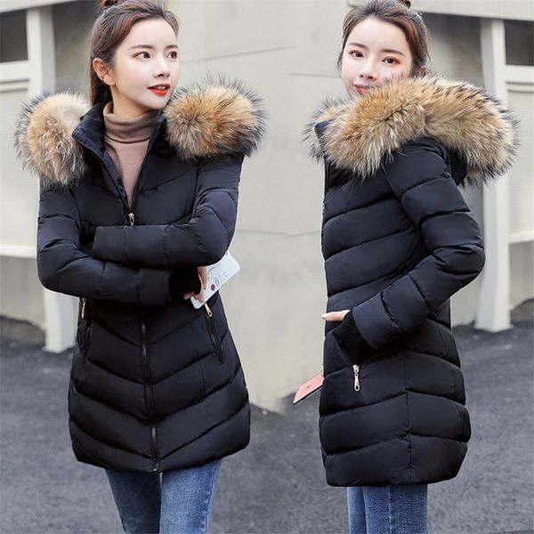 women's winter jacket artificial large fur collar female jacket slim cottonpadded long jacket outerwear winter coat parka s4xl t200319, Black
women's winter jacket artificial large fur collar female jacket slim cottonpadded long jacket outerwear winter coat parka s4xl t200319, Black