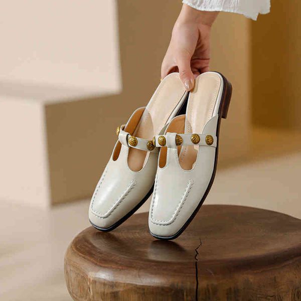 slippers korean t-shaped external slippers women's flat heels spring and summer leather one-line buckle mary jane shoes dusq, Black
slippers korean t-shaped external slippers women's flat heels spring and summer leather one-line buckle mary jane shoes dusq, Black