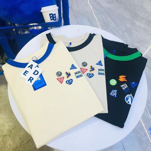 ader error summer color contrast o neck badge embroidery loose short sleeve t shirt men women tees 220616, White;black
ader error summer color contrast o neck badge embroidery loose short sleeve t shirt men women tees 220616, White;black