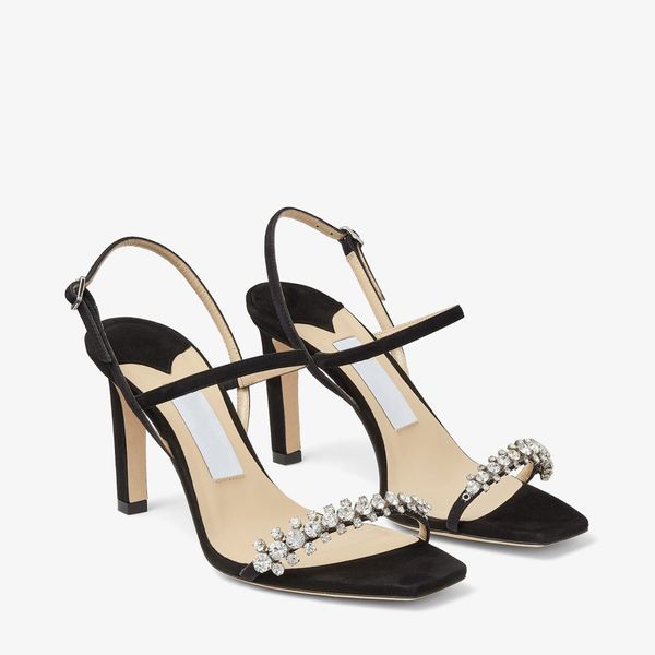 designer sandals women shoes luxury meira 85 suede sandal with crystal embellishment open toes slender heel eu35-42 with box dresses wedding, Black
designer sandals women shoes luxury meira 85 suede sandal with crystal embellishment open toes slender heel eu35-42 with box dresses wedding, Black
