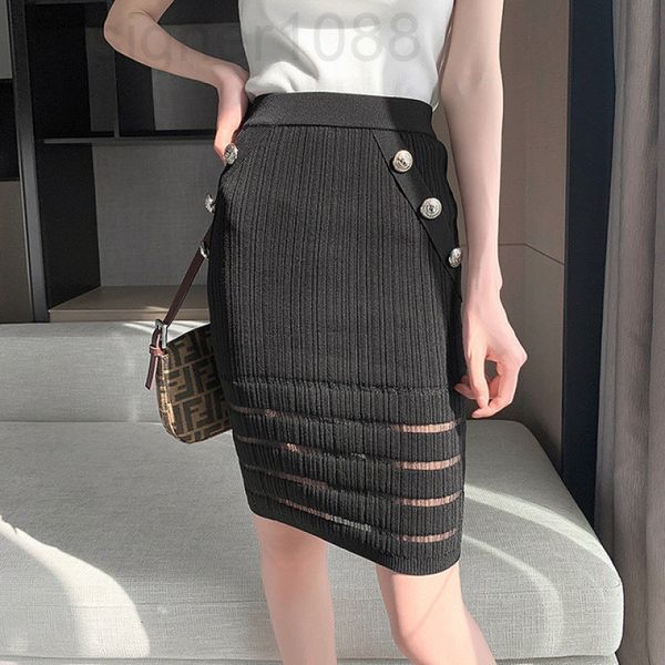 women's knits & tees designer 2021 spring / summer black semi perspective stitched knitted elastic a-shaped hip wrap skirt women's, White
women's knits & tees designer 2021 spring / summer black semi perspective stitched knitted elastic a-shaped hip wrap skirt women's, White