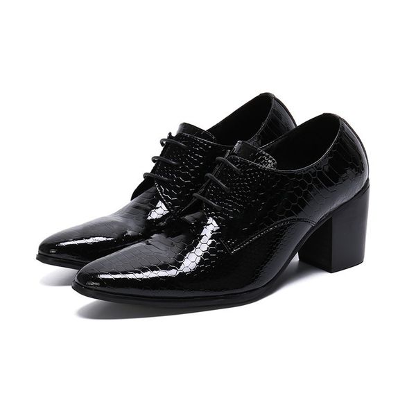 8cm men high heels genuine leather dress shoes lace up black oxford shoes for men thick heel snake pattern mens classic shoes
8cm men high heels genuine leather dress shoes lace up black oxford shoes for men thick heel snake pattern mens classic shoes