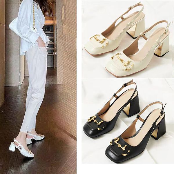 leather fashion metal buckle heel sandals trendy g letter printing word with shallow mouth back strap high heeled shoes size from 6- 38/39, Black
leather fashion metal buckle heel sandals trendy g letter printing word with shallow mouth back strap high heeled shoes size from 6- 38/39, Black
