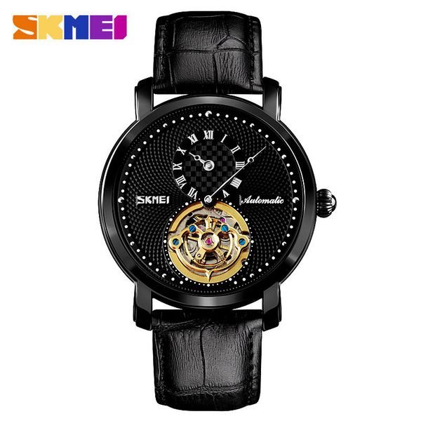 new men's watch one and a half tourbillon hollow out business automatic mechanical watch mature wear waterproof watch a4, Slivery;brown
new men's watch one and a half tourbillon hollow out business automatic mechanical watch mature wear waterproof watch a4, Slivery;brown