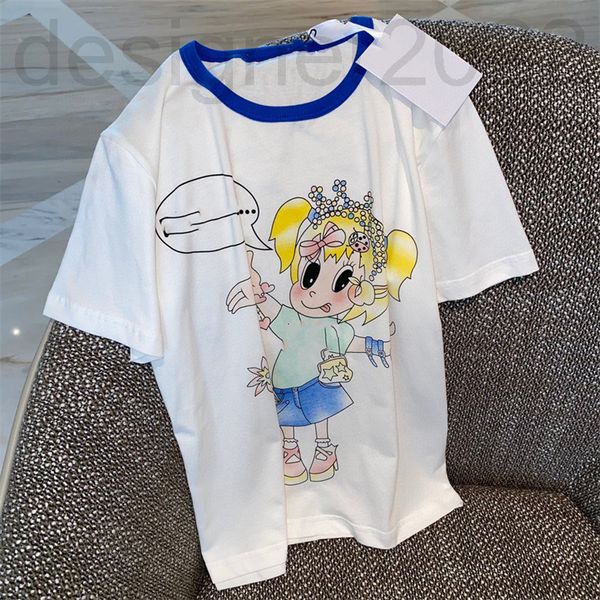 women's t-shirt designer sharp goods high-end net red early spring color edge cartoon loose round neck short sleeve t-shirt for women x, White
women's t-shirt designer sharp goods high-end net red early spring color edge cartoon loose round neck short sleeve t-shirt for women x, White