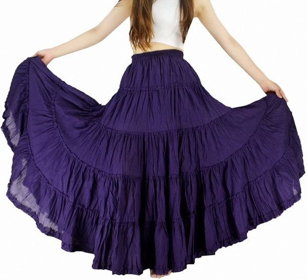 women's cotton 5 tiered a line pleated maxi skirt long boho gypsy dance skirts p2ay#, White;black
women's cotton 5 tiered a line pleated maxi skirt long boho gypsy dance skirts p2ay#, White;black