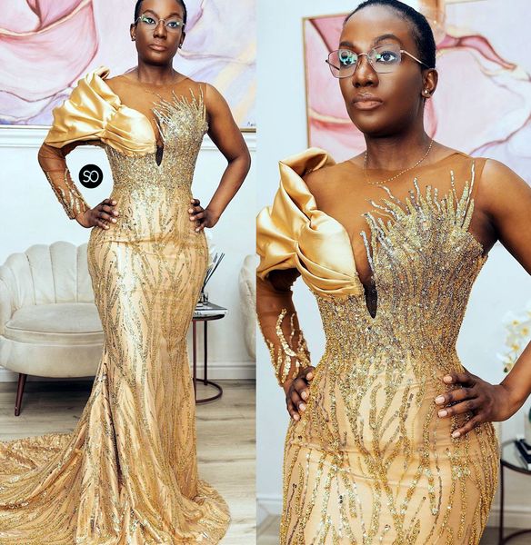 2022 plus size arabic aso ebi gold luxurious sparkly prom dresses sheer neck evening formal party second reception birthday engagement gowns, Black
2022 plus size arabic aso ebi gold luxurious sparkly prom dresses sheer neck evening formal party second reception birthday engagement gowns, Black