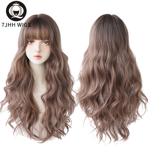 lx brand wigs long wavy pink brown synthetic wigs with bangs high temperature silk fashion aale daily wear wig for womenfactory direct, Black
lx brand wigs long wavy pink brown synthetic wigs with bangs high temperature silk fashion aale daily wear wig for womenfactory direct, Black