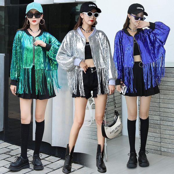 women's jackets autumn streetwear heavy industry sequined high waist short black jacket women loose long tassel omen's, Black;brown
women's jackets autumn streetwear heavy industry sequined high waist short black jacket women loose long tassel omen's, Black;brown
