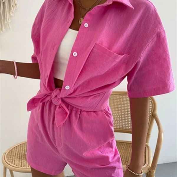 turndown collar button shirt shorts 2pcs outfits summer short sleeve cotton women sets spring solid simple bow suit 220627, Gray
turndown collar button shirt shorts 2pcs outfits summer short sleeve cotton women sets spring solid simple bow suit 220627, Gray