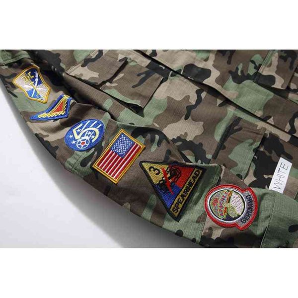 chaopai off autumn winter new camouflage embroidery badge et ow tooling loose men's and women's shirt coat, Black
chaopai off autumn winter new camouflage embroidery badge et ow tooling loose men's and women's shirt coat, Black