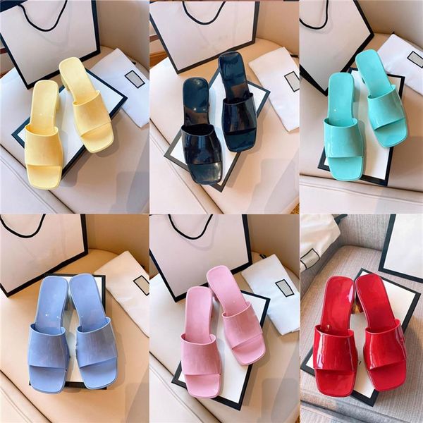 women designer beach thick bottom slippers spring summer ladies pointed square toe sandals leather rubber fruit slides with dust b3132, Black
women designer beach thick bottom slippers spring summer ladies pointed square toe sandals leather rubber fruit slides with dust b3132, Black