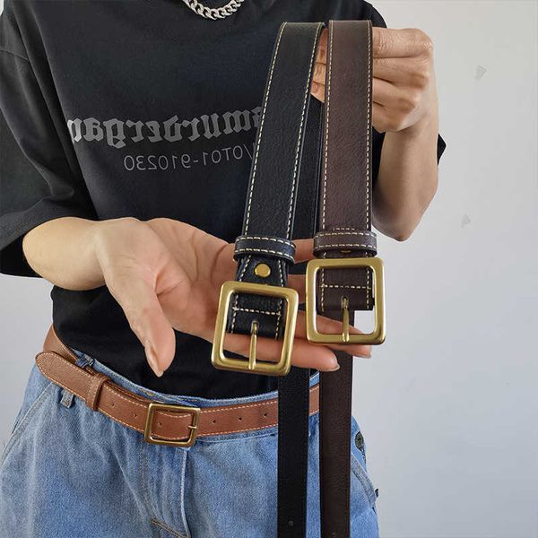 2022 cowhide belt for women versatile simple korean square pin buckle belts ins style men pants waistband, Black;brown
2022 cowhide belt for women versatile simple korean square pin buckle belts ins style men pants waistband, Black;brown