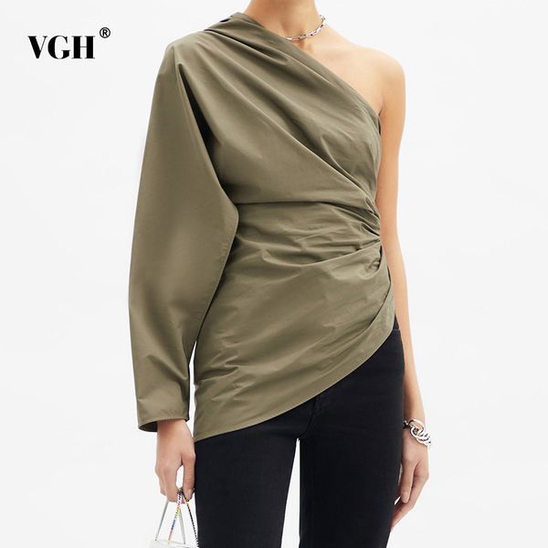 solid casual t shirt for women skew collar long sleeve one off shoulder patchwork chain irregular hem shirts female summer 210507, White
solid casual t shirt for women skew collar long sleeve one off shoulder patchwork chain irregular hem shirts female summer 210507, White