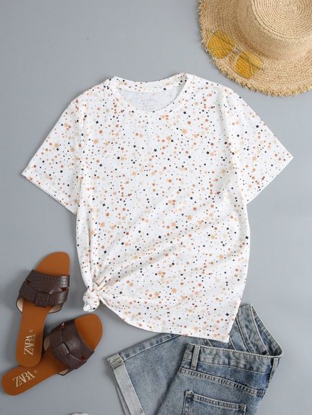 allover geo print tee 06if#, White
allover geo print tee 06if#, White