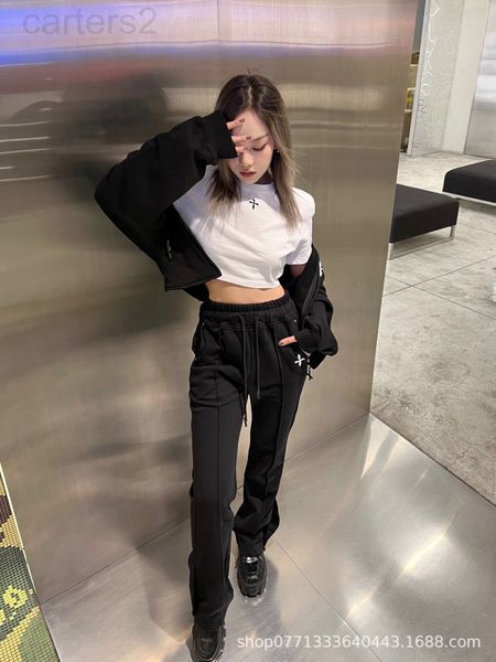 casual dresses designer sk2022 early spring black drawstring lace up casual pants with cross print hem slit high waist sweatpants for women, Black;gray
casual dresses designer sk2022 early spring black drawstring lace up casual pants with cross print hem slit high waist sweatpants for women, Black;gray