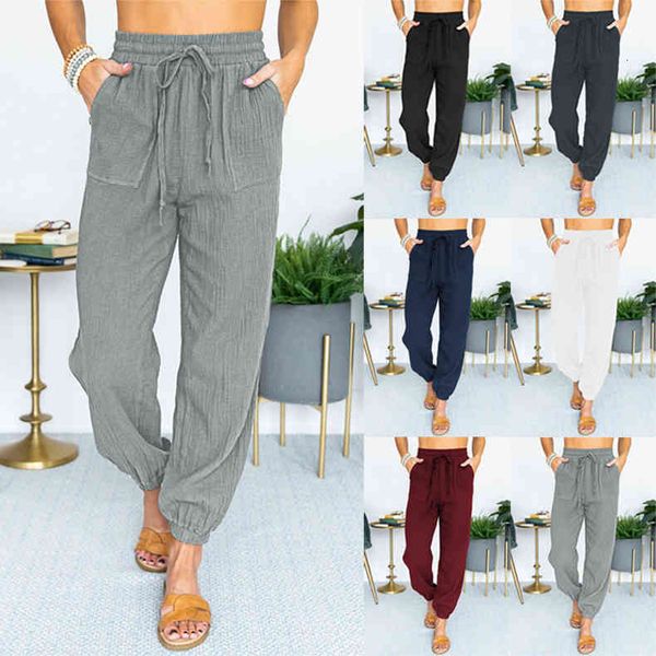 women's pants & capris 2022 autumn women's solid color casual pants high waist lace up nine leggings fuzw, Black;white
women's pants & capris 2022 autumn women's solid color casual pants high waist lace up nine leggings fuzw, Black;white