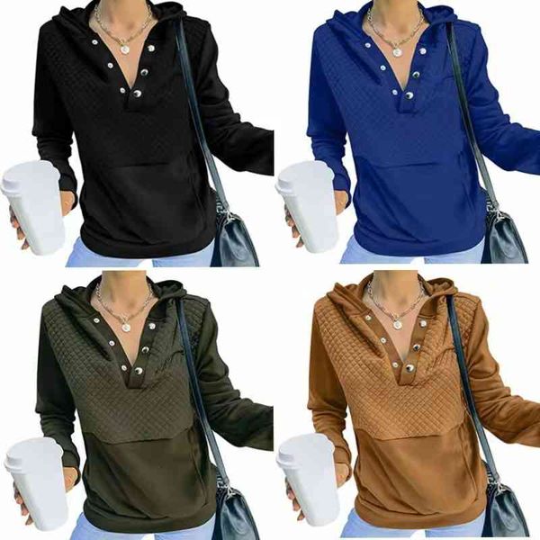 women's t-shirt 2022 hooded button splicing pocket pullover women's sweater 9s1i, White
women's t-shirt 2022 hooded button splicing pocket pullover women's sweater 9s1i, White