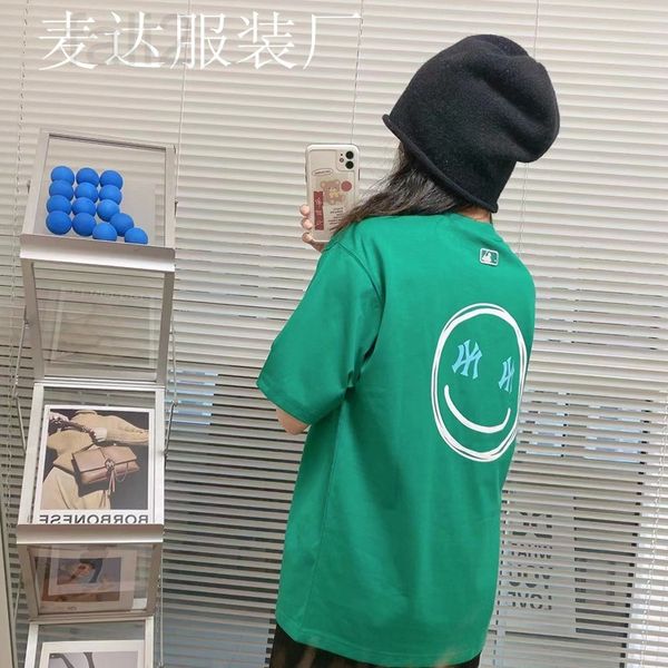women's t-shirt designer korea mlb2022 summer new smiley face printing loose casual round neck short sleeve for men and women, White
women's t-shirt designer korea mlb2022 summer new smiley face printing loose casual round neck short sleeve for men and women, White