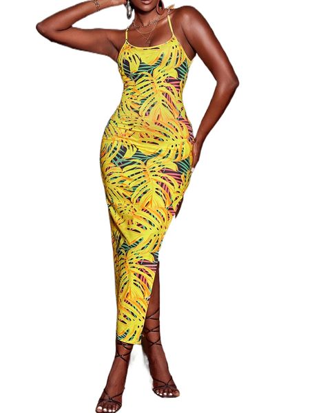 allover tropical print criss cross tie backless split thigh dress a7ta#, Black;gray
allover tropical print criss cross tie backless split thigh dress a7ta#, Black;gray