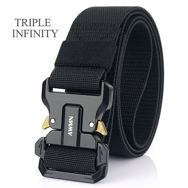 triple infinity elastic men's belt for jeans pants quick release metal pluggable buckle outdoor durable male tactical 220411, Black;brown
triple infinity elastic men's belt for jeans pants quick release metal pluggable buckle outdoor durable male tactical 220411, Black;brown
