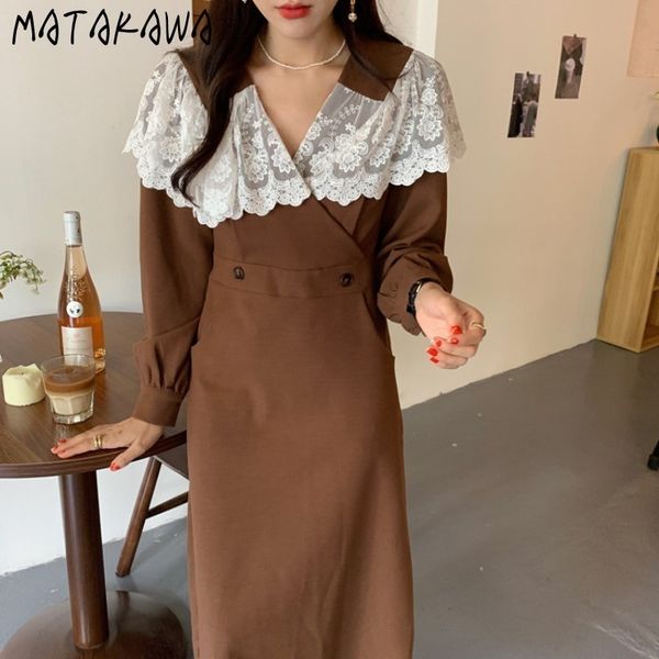fashion aline femme robe korean spring temperament lace vestidos vneck slim waist long dress female 210506, Black;gray
fashion aline femme robe korean spring temperament lace vestidos vneck slim waist long dress female 210506, Black;gray