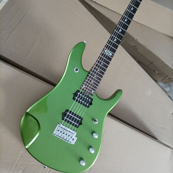 6 strings metallic green electric guitar with rosewood fretboard 24 frets