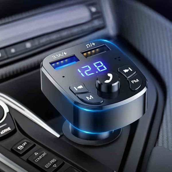 car hands-bluetooth 5.0 fm transmitter mp3 modulator playeraudio receiver dual usb fast charger car kit w220328 
car hands-bluetooth 5.0 fm transmitter mp3 modulator playeraudio receiver dual usb fast charger car kit w220328