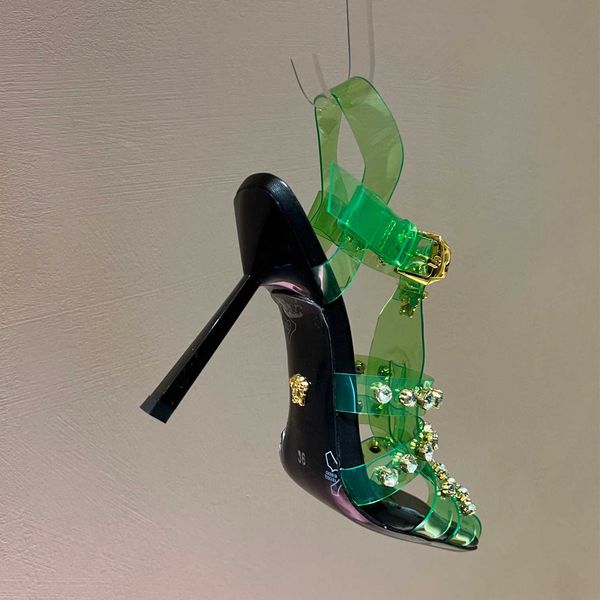 fashion slippers rhinestones high heel women's sandals square head pvc film 2022 holiday series ins super popular european and american, Black
fashion slippers rhinestones high heel women's sandals square head pvc film 2022 holiday series ins super popular european and american, Black