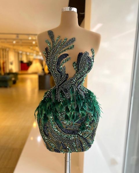 glamorous dark green feather prom dresses beaded sequined mini evening dress custom made sleeveless party gown, Black;red
glamorous dark green feather prom dresses beaded sequined mini evening dress custom made sleeveless party gown, Black;red