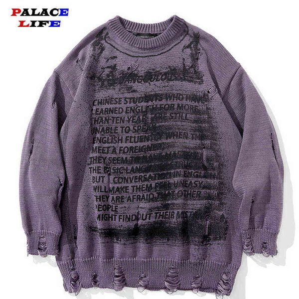 hip hop men knitted jumper sweaters letter graffiti men clothes long sleeve pullover homme loose hole couple sweater 2021 autumn t220730, White;black
hip hop men knitted jumper sweaters letter graffiti men clothes long sleeve pullover homme loose hole couple sweater 2021 autumn t220730, White;black
